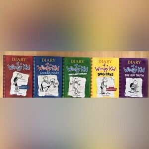 Diary of a Wimpy Kid by Jeff Kinney Hardcover 5 Book Lot #1-5 Chapter Books